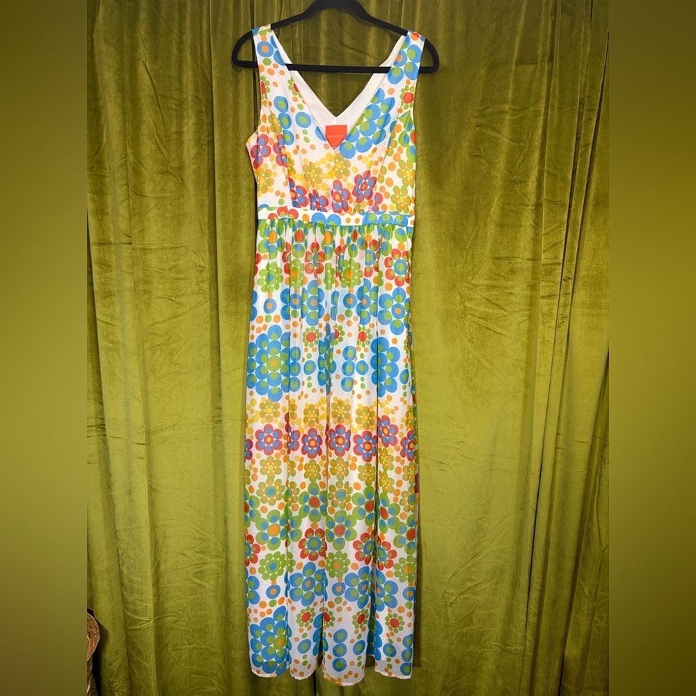 MODCLOTH 1970s style retro mod geometric dot maxi dress. Size M. Retail $100 - Picture 2 of 8